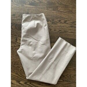 Lafayette 148 New York Womens 2 Cropped Bleecker Pants Straight Leg Beige Career